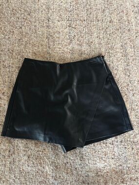 MANGO Faux Leather Mini Skirt